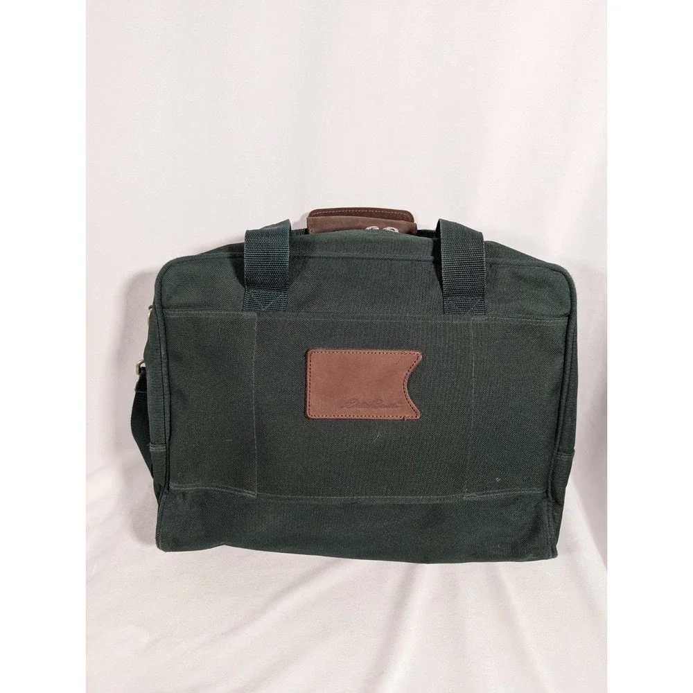 Vintage Eddie Bauer Messenger Bag Laptop Computer Case Green
